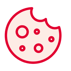 Icono ilustrado de una galleta con un mordisco que representa el aviso de cookies del sitio